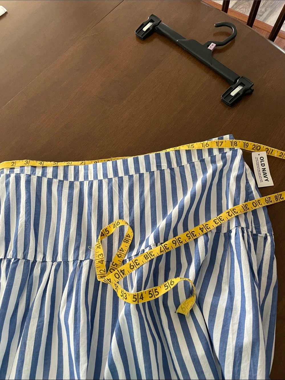 Old Navy Blue and White Striped Midi Skirt